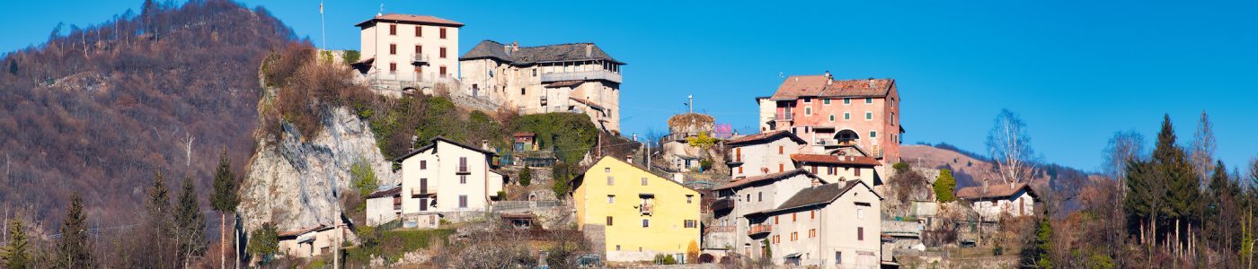 Village of Pizzino in Taleggio valley near Brembana valley, Bergamo